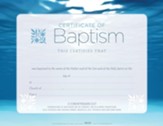 Blue Baptism Certificates, Pack of 6