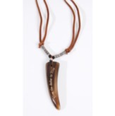 Shofar Tip Pendant, with leather necklace