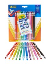 Crayola Project Easy Peel Crayon Pencils, 12 Pieces