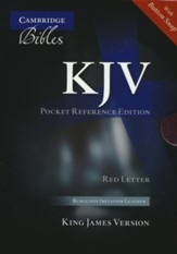 KJV Pocket Reference Bible with flap, Imitation leather, burgundy