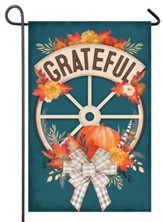 Grateful Fall Wheel, Garden Linen Flag, Small