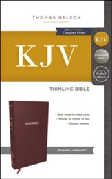 KJV Thinline Bible, Comfort Print; Burgundy Leathersoft