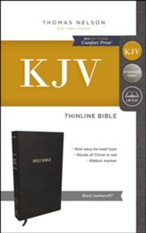 KJV Thinline Bible, Comfort Print; Black Leathersoft