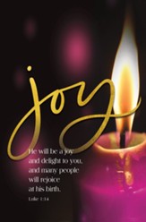 Candle, Joy, Scripture (Luke 1:14, CEB) Bulletins, 50