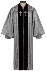 Pulpit Robe: Silver Jacquard, 53L