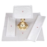 Embroidered Cross/Lace Altar Linen Set