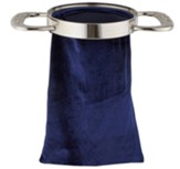 Blue Offering Bag with Silver Handles, Set of 2