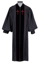 Pulpit Robe: Black with Red, 53L