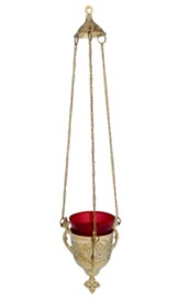 Hanging Sanctuary Lamp with Glass, 12 Long