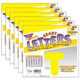 Yellow 4 Casual Uppercase Ready Letters., 6 Packs