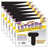 Casual Uppercase Ready Letters, Black, 6 pack