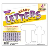 White 4-Inch Casual Uppercase/Lowercase Combo Pack  Ready Letters., 182 Per Pack, 3 Packs