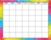 Colorful Brush Strokes Monthly Wipeoff Calendar 6 Ea