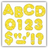 Yellow Sparkle 4 Casual Uppercase Ready Letters.,  71 Per Pack, 3 packs