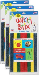 Wikki Stix Primary Colors 48Ct Per Pk 3 Pk