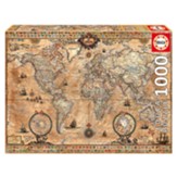 Antique World Map Puzzle, 1000 Pieces
