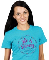 She Is Strong Shirt, Teal, Small