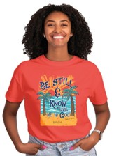 Be Still Beach Shirt, Coral, XX-Large