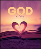 God is Love Open Bible Heart, Large Bulletins, 100