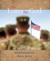 The Lord Thy God is With Thee American Soldiers US Flag, Large Bulletins, 100 (Joshua 1:9, KJV)