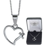 Open Heart with Cross Necklace