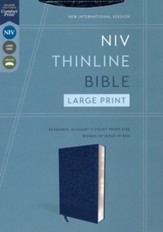NIV Large-Print Thinline Bible--soft leather-look, navy
