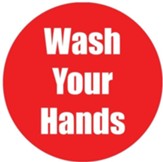 Wash Your Hands Red Anti-Slip Floor Sticker 5Pk