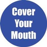 Cover Your Mouth Blue Floor Sticker 5Pk