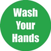 Wash Your Hands Green Anti-Slip Floor Sticker 5Pk