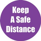 Keep A Safe Distance Purple Antislip Floor Sticker 5 Pk