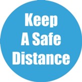Keep A Safe Distance Teal Anti-Slip Floor Sticker 5Pk