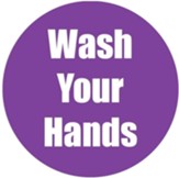Wash Your Hands Purple Anti-Slip Floor Sticker 5Pk