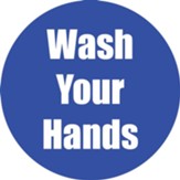 Wash Your Hands Blue Floor Sticker 5Pk
