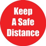 Keep A Safe Distance Red Anti-Slip Floor Sticker 5Pk