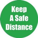 Keep A Safe Distance Green Antislip Floor Sticker 5Pk