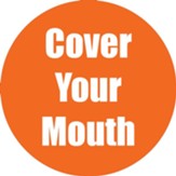 Cover Your Mouth Orange Anti-Slip Floor Sticker 5Pk