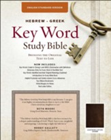 ESV Hebrew-Greek Key Word Study Bible--goatskin leather, brown