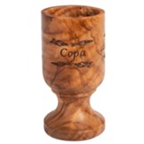 Cup of The New Covenant in Spanish: Copa de Comunion en Madera de Olivo