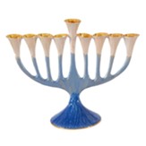 Painted Pewter Hanukkah, 9 Cup Holiday Candle Holder