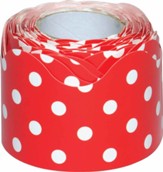 Red Polka Dots Scalloped Rolled Border Trim