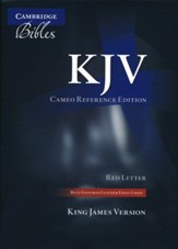 KJV Cameo Reference Edition, Blue Goatskin Leather, Red-letter Text