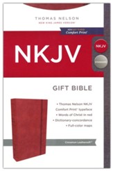 NKJV Gift Bible Leathersoft, Red