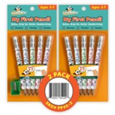 Channie's My First Pencils- 2 Pack- Colorful Design White-Easy to Hold-With Sharpener