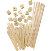 STEM Basics: Wood Construction Kit (66 pieces)