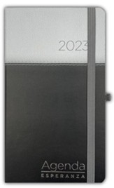 2023 Agenda de bolsillo Esperanza. Bicolor negro/gris