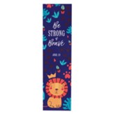 Be Strong & Brave Bookmark, Blue Lion