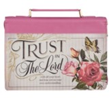 Trust in the Lord Floral, Bible Cover, Pink, Large