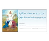 He Is Risen (Matthew 28:6, KJV) Bilingual Offering Envelopes, 100