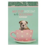 My Cup Overflows Notepad, Teal Puppy