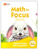 Math in Focus Extra Practice and Homework Volume A   Grade K